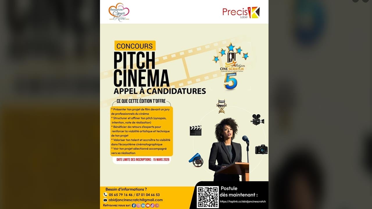 Cinéma/Pitch : Abidjan Ciné Scratch ouvre l’appel à candidatures du Concours Pitch Cinéma